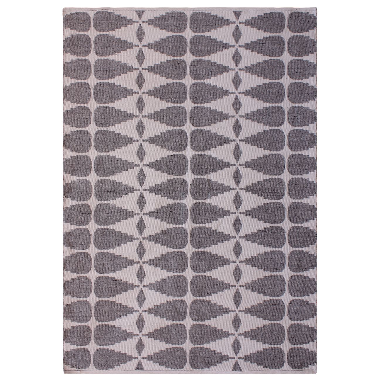 Ayudar Jacquard Woven Ivory Grey & Charcoal Rug